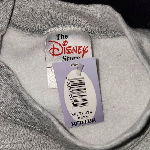 NWT The Disney Store Mens Gray Mickey Mouse Pluto Sweatshirt Medium New‎ - Picture 4 of 5